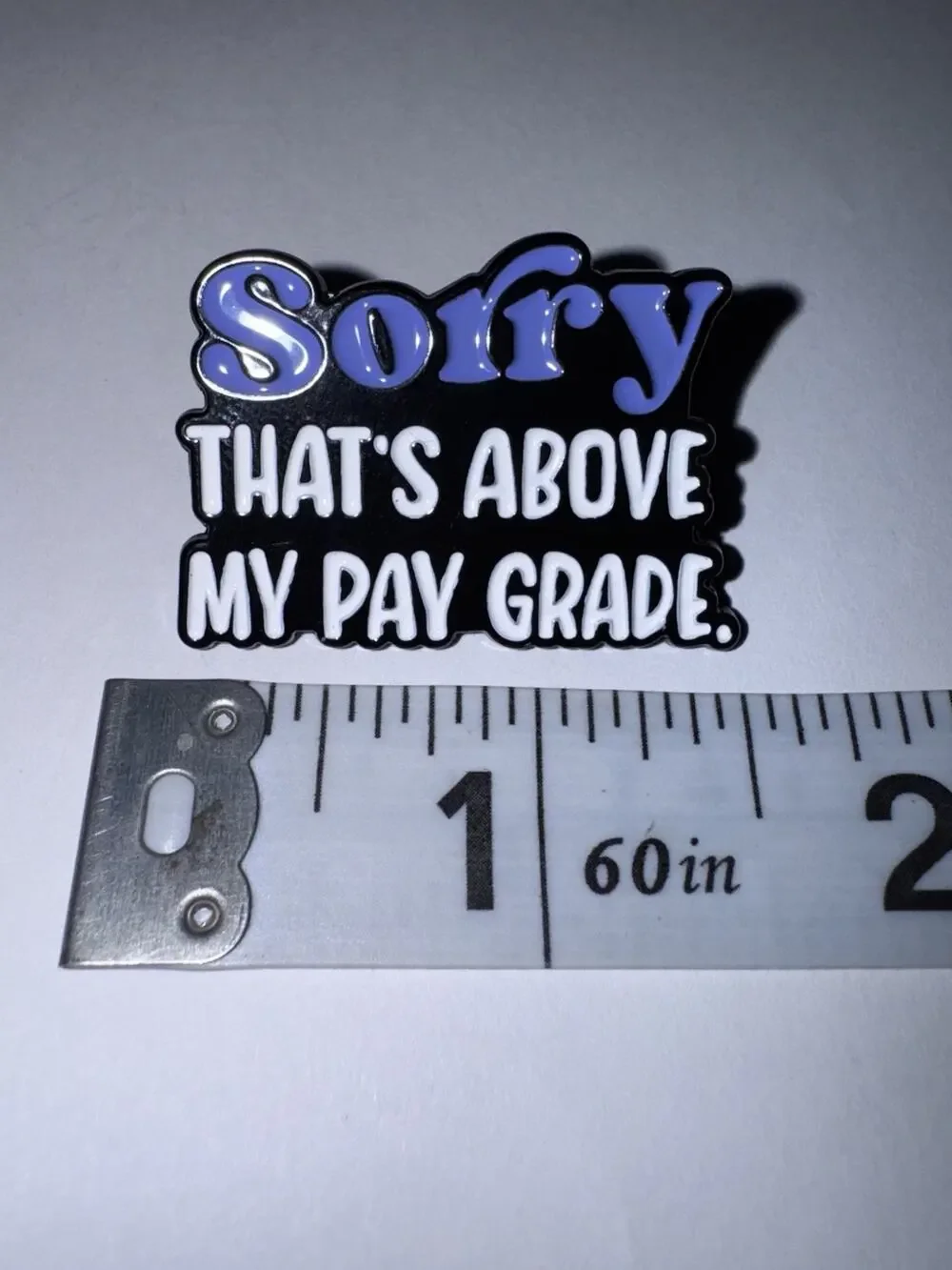 Sorry That’s Above My Pay Grade Script Pin Brooch